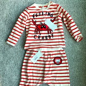 Stella McCartney Feeling Crabby Cotton T-Shirt and Pants 36mo